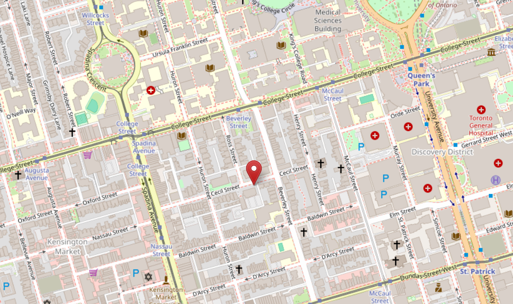Map screenshot indicating the location of the event venue (25 Cecil Street).